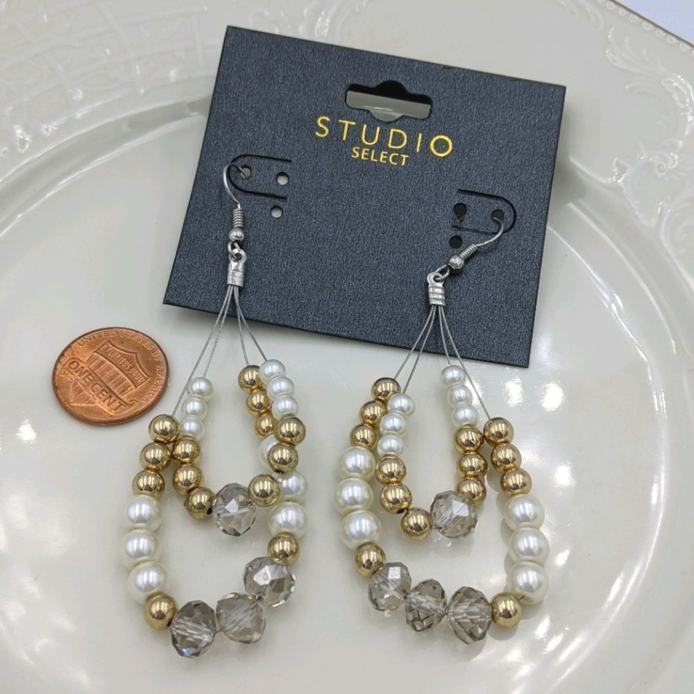 ✨3 for 25✨Studio Select Crystal Pearl Earring NWT